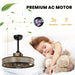 20 in. Small Caged Ceiling Fan with Light and Remote Control, Farmhouse Semi-Flush Mount Ceiling Fan for Bedroom Living Room-ErisView