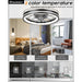 20 in. Small Flush Mount Low Profile Ceiling Fan and Light Remote, Bladeless Bedroom Ceiling Fan, Dimmable Modern Black Enclosed Ceiling Fan for Small Room-3-ErisView