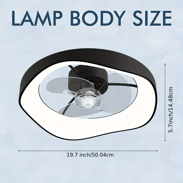 20 in. Small LED Ceiling Fan with Remote, Low Profile Flush Mount Ceiling Fan, Indoor Dimmable Reversible Ceiling Fan for Bedroom Kitchen Living Room-ErisView