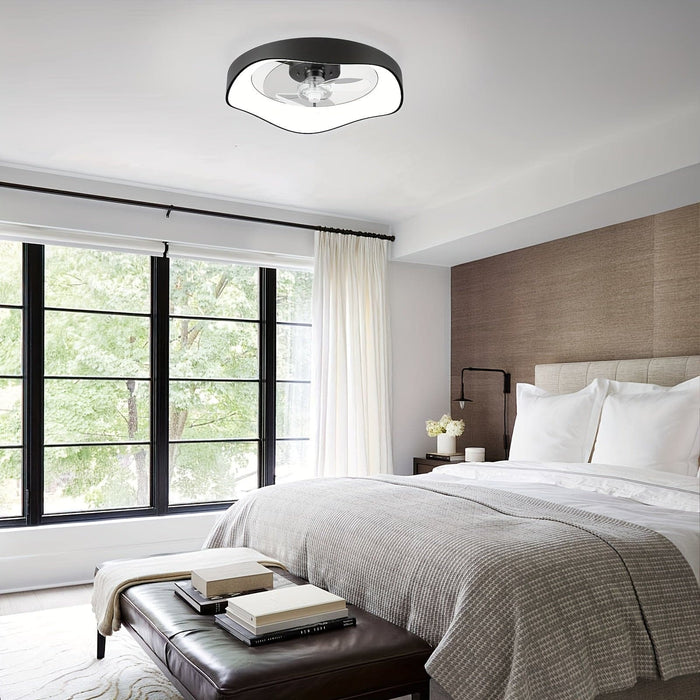 20 in. Small LED Ceiling Fan with Remote, Low Profile Flush Mount Ceiling Fan, Indoor Dimmable Reversible Ceiling Fan for Bedroom Kitchen Living Room-ErisView