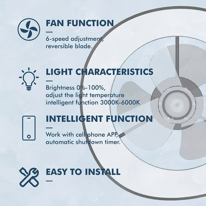 20 in. Small LED Ceiling Fan with Remote, Low Profile Flush Mount Ceiling Fan, Indoor Dimmable Reversible Ceiling Fan for Bedroom Kitchen Living Room-ErisView