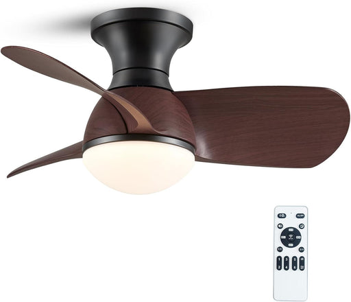 20 in. Small Low Profile Ceiling Fan with Light and Remote, Farmhouse Flush Mount Ceiling Fan for Bedroom Living Room Dining Room, Garage Ceiling Fan -1-ErisView