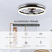 20 in. Small Modern Ceiling Fan with Low Profile Light, LED Ceiling Fan with Remote, Black Bladeless Flush Mount Fan Light Fixtures for Bedroom Living Room-2-ErisView
