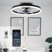 20 in. Small Modern Ceiling Fan with Low Profile Light, LED Ceiling Fan with Remote, Black Bladeless Flush Mount Fan Light Fixtures for Bedroom Living Room-1-ErisView