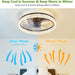 20 in. Smart Bedroom Ceiling Fans, Modern Low Profile Ceiling Fan with Lights and Remote, Living Room Fan, Kitchen Ceiling Fans-4-ErisView