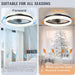 20 in. Smart Bladeless LED Fan Light, Low Ceiling Fan with Lights and Remote, Flush Mount Fandelier Ceiling Fan, Black Modern Ceiling Fan with Light-4-ErisView