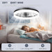 20 in. Smart Bladeless LED Fan Light, Low Ceiling Fan with Lights and Remote, Flush Mount Fandelier Ceiling Fan, Black Modern Ceiling Fan with Light-5-ErisView