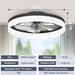 20 in. Smart Bladeless LED Fan Light, Low Ceiling Fan with Lights and Remote, Flush Mount Fandelier Ceiling Fan, Black Modern Ceiling Fan with Light-6-ErisView