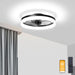 20 in. Smart Bladeless LED Fan Light, Low Ceiling Fan with Lights and Remote, Flush Mount Fandelier Ceiling Fan, Black Modern Ceiling Fan with Light-1-ErisView