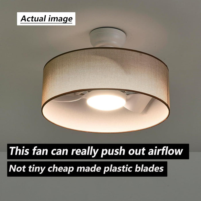 20 in. Smart Drum Remote Ceiling Fan with Light, LED Low Profile Semi-Flush Mount Fandelier for Indoor Dining Kitchen Living Room-5-ErisView