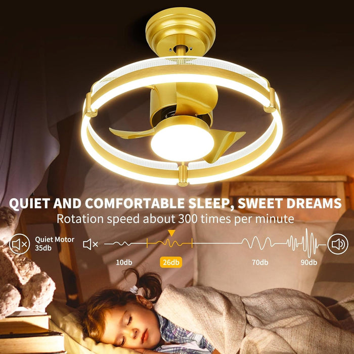 20 in. Smart LED Outdoor Ceiling Fan without Blades, Gold Low Profile Ceiling Fan, Indoor Outdoor Ceiling Fan with Light and APP Remote Control-3-ErisView
