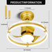 20 in. Smart LED Outdoor Ceiling Fan without Blades, Gold Low Profile Ceiling Fan, Indoor Outdoor Ceiling Fan with Light and APP Remote Control-8-ErisView