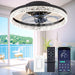 20 in. Smart Modern Remote Control Ceiling Fan and Light, Dimmable Low Profile Ceiling Fan, Flush Mount Ceiling Fan without Blades-1-ErisView