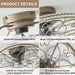 20 in. Smart Silver Flush Mount Ceiling Fan without Blades, Antique Vintage Ceiling Fan with Low Profile Light, Boho Enclosed Ceiling Fan with Remote-5-ErisView