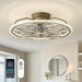 20 in. Smart Silver Flush Mount Ceiling Fan without Blades, Antique Vintage Ceiling Fan with Low Profile Light, Boho Enclosed Ceiling Fan with Remote-1-ErisView