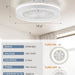 20 in. Smart Wi-Fi Bluetooth Enclosed Ceiling Fan with RGB Light, Modern Ceiling Fan without Blades, Work with Alexa Google Assistant Remote Control-5-ErisView