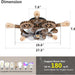20 in. Steampunk Ceiling Fan with Lights and Remote, Low Profile Flush Mount Bladeless Ceiling Fan, Nautical Ceiling Fans for Bedroom Kitchen Bar Cafe-3-ErisView
