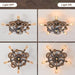 20 in. Steampunk Ceiling Fan with Lights and Remote, Low Profile Flush Mount Bladeless Ceiling Fan, Nautical Ceiling Fans for Bedroom Kitchen Bar Cafe-8-ErisView
