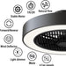 20 in. Timing Reversible Blades, Enclosed Ceiling Fan with Lights and Remote Control, Low Profile Ceiling Fan Light's Memory Mode, S Dimmable LED S, Black-6-ErisView