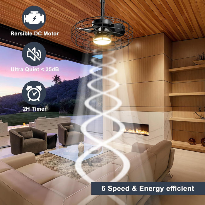 20 in. Wet Rated Outdoor Ceiling Fan, Black Outdoor Ceiling Fans with Light Remote APP Control, Dimmable Hanging Pergola Fan, Outdoor Fan for Gazebo-5-ErisView