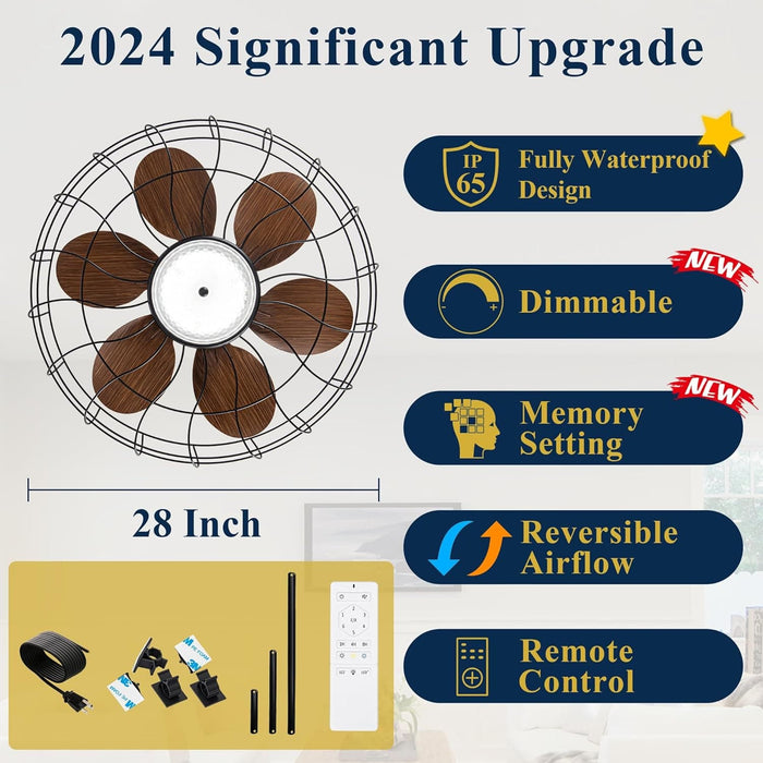 20 in. Wet Rated Outdoor Ceiling Fans with Light Remote, Outdoor Fan for Gazebo with Light, Waterproof Outdoor Patio Fans, Outdoor Fans for Pergolas-17-ErisView