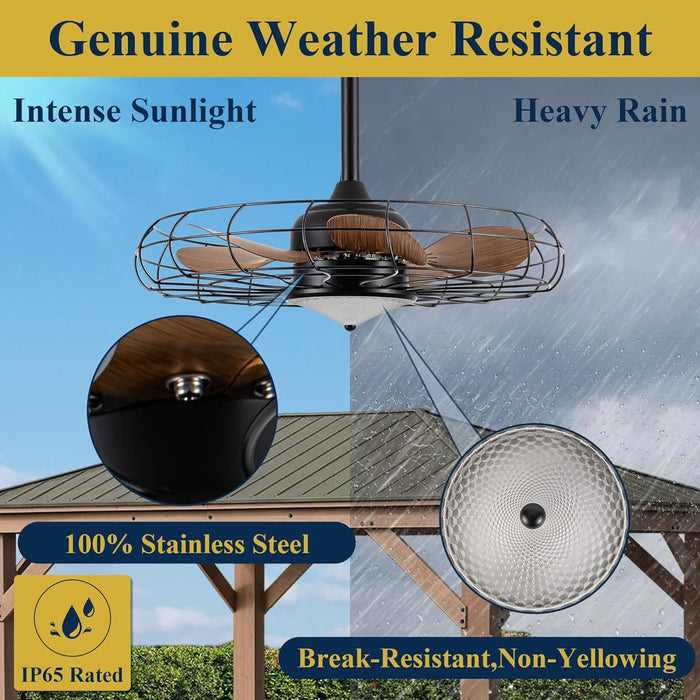 20 in. Wet Rated Outdoor Ceiling Fans with Light Remote, Outdoor Fan for Gazebo with Light, Waterproof Outdoor Patio Fans, Outdoor Fans for Pergolas-18-ErisView