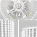 20 in. White Bladeless Boho Wood Beaded Fandelier with Light and Remote, French Country Ceiling Fans, Flush Mount Low Profile Ceiling Fan for Living Room-5-ErisView
