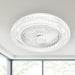 20 in. White Bladeless Ceiling Fan with Light , Modern Enclosed Ceiling Fan with Light, Round Dimmable Low Profile Ceiling Fan for Bedroom-ErisView