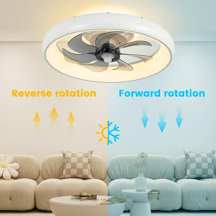 20 in. White Ceiling Fan with Remote Control and Light, Ceiling Fan without Blades, Remote Control Fan for Living Room-5-ErisView