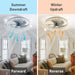 20 in. White Crystal Chandelier Fan, Modern Flush Mount Ceiling Fan with Light, Low Profile Ceiling Fandeliers for Living Room Kitchen-3-ErisView