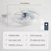 20 in. White Crystal Chandelier Fan, Modern Flush Mount Ceiling Fan with Light, Low Profile Ceiling Fandeliers for Living Room Kitchen-4-ErisView