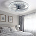 20 in. White Crystal Chandelier Fan, Modern Flush Mount Ceiling Fan with Light, Low Profile Ceiling Fandeliers for Living Room Kitchen-8-ErisView