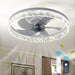 20 in. White Crystal Chandelier Fan, Modern Flush Mount Ceiling Fan with Light, Low Profile Ceiling Fandeliers for Living Room Kitchen-1-ErisView