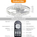 20 in. White Dimmable Fandelier with Remote Control, Ceiling Fan on Low Ceiling with Light, Reversible Flush Mount Bladeless Ceiling Fan-5-ErisView