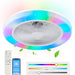 20 in. White Flush Mount Ceiling Fan with Low Profile Light and Remote, RGB Dimmable LED Enclosed Ceiling Fan for Bedroom Kids Room Party Living Room -1-ErisView