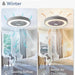 20 in. White Low Profile Ceiling Fan and Light, LED Ceiling Fan without Blades, Remote Control Enclosed Ceiling Fan, Flush Mount Ceiling Fan with Timer-10-ErisView