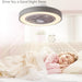 20 in. White Low Profile Ceiling Fan and Light, LED Ceiling Fan without Blades, Remote Control Enclosed Ceiling Fan, Flush Mount Ceiling Fan with Timer-11-ErisView