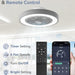 20 in. White Low Profile Ceiling Fan and Light, LED Ceiling Fan without Blades, Remote Control Enclosed Ceiling Fan, Flush Mount Ceiling Fan with Timer-12-ErisView