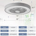 20 in. White Low Profile Ceiling Fan and Light, LED Ceiling Fan without Blades, Remote Control Enclosed Ceiling Fan, Flush Mount Ceiling Fan with Timer-13-ErisView