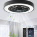 20 in. White Low Profile Ceiling Fan and Light, LED Ceiling Fan without Blades, Remote Control Enclosed Ceiling Fan, Flush Mount Ceiling Fan with Timer-15-ErisView