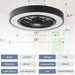 20 in. White Low Profile Ceiling Fan and Light, LED Ceiling Fan without Blades, Remote Control Enclosed Ceiling Fan, Flush Mount Ceiling Fan with Timer-20-ErisView