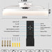 20 in. White Low Profile Ceiling Fan with Light and Remote, Flush Mount LED Ceiling Fan with 5 Reversible Blades-7-ErisView