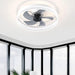 20 in. White Low Profile Ceiling Fan with Light and Remote, Flush Mount LED Ceiling Fan with 5 Reversible Blades-1-ErisView