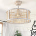 20 in. White Rattan Caged Ceiling Fan with Light, Boho Fandelier Ceiling Fan with Remote, Enclosed Ceiling Fan for Kitchen Dining Room-1-ErisView