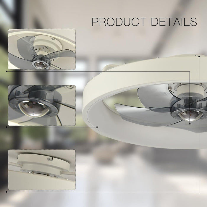 20 in. White Remote Control Ceiling Fan with Light, Reversible Ceiling Fan Summer Winter, Modern Invisible Flush Mount Low Profile Ceiling Fan for Bedroom-3-ErisView