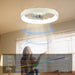 20 in. White Remote Control Ceiling Fan with Light, Reversible Ceiling Fan Summer Winter, Modern Invisible Flush Mount Low Profile Ceiling Fan for Bedroom-4-ErisView