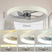 20 in. White Remote Control Ceiling Fan with Light, Reversible Ceiling Fan Summer Winter, Modern Invisible Flush Mount Low Profile Ceiling Fan for Bedroom-7-ErisView