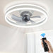 20 in. White Round Low Profile LED Ceiling Fan, Flush Mount Ceiling Fan Fandelier with Light and Remote Control, Modern Smart Ceiling Fan-ErisView