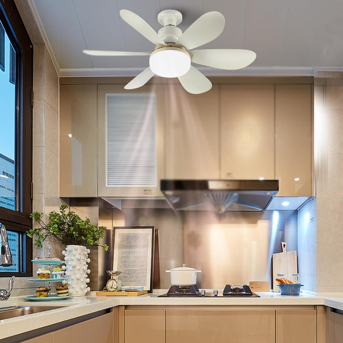 20 in. White Small Screw In Ceiling Fan Light, Dimmable LED Fan Light with Remote Control-8-ErisView