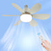 20 in. White Small Screw In Ceiling Fan Light, Dimmable LED Fan Light with Remote Control-1-ErisView
